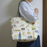 みきさん様専用です。（リネン）ゆったりサイズのファスナ―付きショルダーバッグ♪