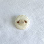 わんこのお顔のブローチ(茶)