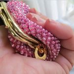 四角い小さいがま口ビーズがま子ちゃんピンク市松