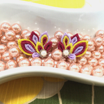 浴衣に♪和モダンなつまみ細工のイヤリング(ピアス)☆