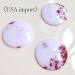 〈USA import〉 レッドブラウン×ホワイト アクリルカボション  (3個)