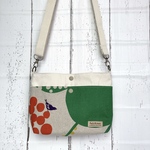 ☆小鳥柄生地と帆布のサコッシュ☆ショルダーバッグ☆エチノ