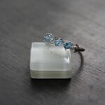スイスブルートパーズ　4粒リーフリング　SILVER925