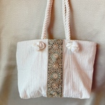 インド刺繍リボンのトートバッグ　　A4サイズ