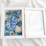 ブルー系　二つ折り写真立て フォトフレーム （M）祝電/電報　フラワーボックス