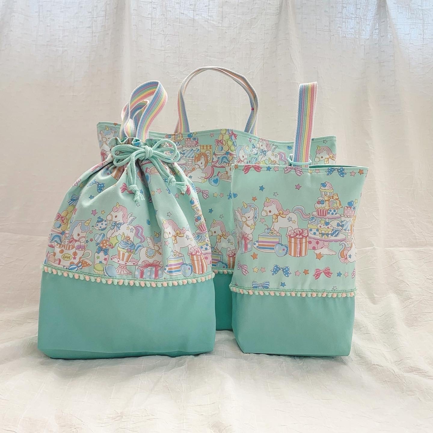 みぃ☆入園入学グッズ7点セット☆ユニコーン 楽天市場】ユニコーン柄 レッスンバッグ・シューズケース 手作り