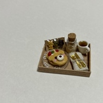 くまパンケーキとお花のセット　ミニチュアスイーツ