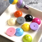 8個/ランダムカラー　カスタムボールペン対応　カラフルハーフビーズ　18mm BE44