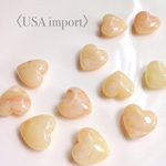 〈USA import〉マーブル ライトピーチ×ホワイト アクリル ハートビーズ (6個)