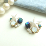 ネイビー＆ターコイズのstarrrrrrrビジューピアス