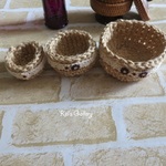 ☆３個セット☆麻ひも　ミニかご☆No.４