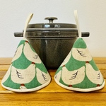 三角鍋つかみ★staub　ストウブ　ホーロー鍋★ミトン　鍋つかみ　ニワトリ