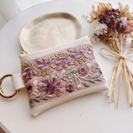 インド刺繍のフェイクレザーミニポーチ