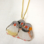 [受注制作]キンカチョウむぎゅむぎゅストラップ