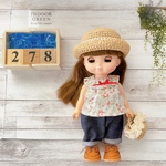 ＊278ソランちゃん・メルちゃん服＊フリルブラウス&デニムパンツ