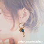 推しカラーアシンメトリーピアス☃️ カラーブルー💙　イニシャルS スノ担　