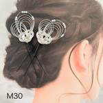 水引髪飾り　2本セット　銀　和装髪飾り　振袖　浴衣　夏祭り　M30 留袖　訪問着　着物の髪飾り　結婚式や成人式などにも