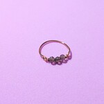 【再販】キラキラ スモーキークォーツ 天然石 ワイヤー ピンキーリング