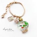 antique Perfume bag charm《 金魚鉢 / 赤・黒・錦ミックス 》✵ 香水瓶型  バッグチャーム  キーホルダー
