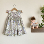 再販★ドール服とお揃い★フリル袖のボリュームワンピース