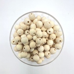 【10mm 60個】ウッドビーズ ナチュラル 塗装なし　木目入り 両穴