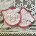 yuzukimama3様専用　ねこ耳コースターピンク2枚セット