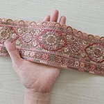〖50cm〗インド刺繍リボン  <商品No.543 ピンク>