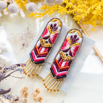 刺繍耳飾り＃028【ピアス・イヤリング金具選択】