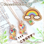 🌈カラフルガラスのハートネックレス🌈1点