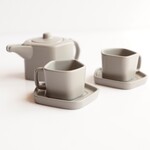 ミニチュア グレー 合金ティーカップ ポットset 家具 雑貨 小さい ドール キッチン 喫茶店 お店 カフェ コーヒーカップ フード