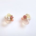 カルセドニーのビジューピアス/ライトピンク