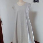 リネン✨ベージュ✨ミディアム丈👗ワンピース