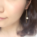 【再再…販】揺れる一粒パール朝色 夜色ピアス  イヤリング