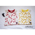 ラメ入りバナナさんのお袖フリルTシャツ♪ 90