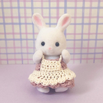 ◇ピンクベージュワンピースエプロン付き◇シルバニア赤ちゃん　着せ替え　エプロン　セット
