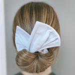 Mサイズ・デフトバン 国産オックス★ライトブルー★ ヘアアクセサリー  お団子メーカー ギブソンタック