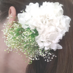 浴衣にも合う！かすみ草とアジサイのヘアピン