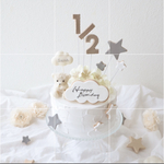ゲスト様　専用　くまさんと紫陽花のミニクレイケーキ☆ハーフバースデー　誕生日　手持ちケーキ　誕生日ケーキ　自宅撮影　1歳以外でも承ってます♪