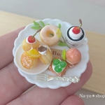 ミニチュア＊生ドーナツと季節のデニッシュのカフェセット