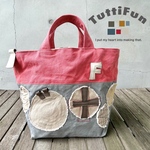 tuttifun＊ピンクとグレーのツートンバッグ