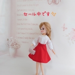 ★リカちゃん★服★ブラウス★フレアスカート★ハンドバッグ★ピアス★セット★