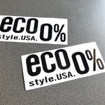 USDM JDM アメ車 旧車【 eco 0% USA style 】ステッカー 大サイズ お得2枚セット  ステッカー 【カラー選択可】 送料無料♪