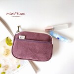 猫 ぐるっとマチ付きポーチ ヴィンテージ加工帆布 ミニポーチ リップポーチ 印鑑ケース シガレットケース 誕生日のプレゼントに ねこ にゃんこ*あずき