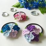 手編みで紫陽花のヘアゴム【再販】