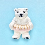 プカプカ浮き輪赤ちゃんシロクマブローチ