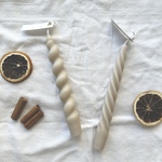 korean spiral candle〈milk tea〉