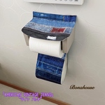 ☆人気☆トイレットペーパーホルダーカバー  「アメリカンヴィンテージ - ジーンズ  ”ラインパッチ”」