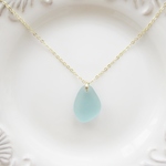 シーグラスのネックレス15（セミロング50cm）