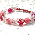 ༅೫strawberry sherbet ice೫༅ 天然石 パワーストーン ブレスレット　#minne_new #マクラメ#夏#かき氷