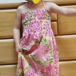 ハワイアン気分♪♪なワンピース　ピンク　Ｓｉｚｅ　Ｌ(ヘアリボン付き）
